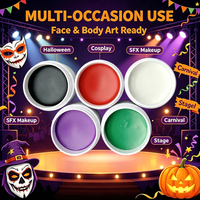 Prix de gros 50g Peinture corporelle et faciale à base d'huile écologique non toxique pour enfants et adultes, 5 couleurs, grande capacité pour Halloween