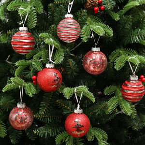 9pcs/set Luxury Handmade Transparent Shatterproof Plastic Ball Ornaments for Christmas Festival <b>Party</b> Tree Decoration - Product Image 1