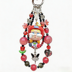 Amplia Variedad de Estilos Disponibles, Cadena para Teléfono con Cuentas de la Figura Crybaby de Pop Mart, Llavero Personalizable para Teléfono - Product Image 1