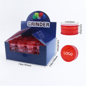 Wholesale 40mm/60mm 3 Part Design Manual Herb Grinder Custom Logo/Pattern Plastic Smoking Accessories Tobacco Grinder - Product Image 6