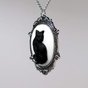 Othic-carry LACE at ameo, ecklace Or o ecken omen ashion Itch lternative eewelry ccccessories IFT OTH intage Cat ameo hoker - Product Image 6
