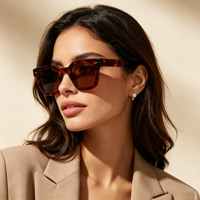 Lunettes de soleil carrées polarisées Mellume Designer en acétate noir et bleu pour hommes et femmes, protection UV400