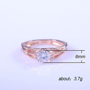 Anello con Fiore in Tono Rosa per Donne, Gioiello Elegante e Scintillante, Vendita all'Ingrosso - Product Image 5