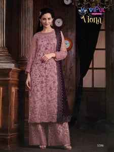 Tissu de robe de qualité supérieure Nouveau costume Palazzo Salwar brodé à la mode pour les femmes pour les fêtes de mariage disponible en gros - Product Image 6