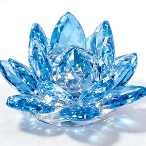 Décoration de fleur de lotus en cristal directement de l'usine, figurine de lotus en cristal gravée sur mesure, souvenir artisanal religieux en cristal pour mariage - Product Image 3
