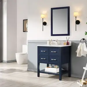 2022现代实木浴室梳妆台带洗手盆，用于酒店梳妆台浴室设备带抽屉浴室柜套装