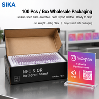 Plaque NFC QR Code SIKA pour Instagram, mini-étiquette personnalisée avec logo imprimé, étanche, pour réseaux sociaux, idéale pour cafés et chaînes de magasins
