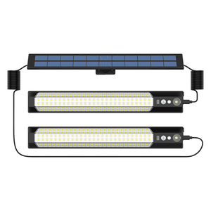 ไฟติดผนัง LED พลังงานแสงอาทิตย์ 5000K แสงเดย์ไลท์ IP65 กันน้ำ พร้อมเซ็นเซอร์ตรวจจับความเคลื่อนไหว สำหรับสวนภายนอกอาคาร พร้อมแผงโซลาร์เซลล์และแบตเตอรี่ในตัว - Product Image 1