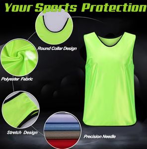 Gilets d'entraînement de football respirants personnalisés avec logo, chasubles de football pas chers, gilets de football en mesh, dossards d'entraînement de football en gros - Product Image 3