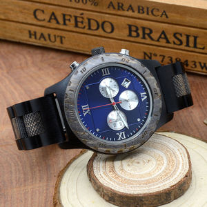 Reloj de Madera Hecho a Mano, Reloj de Cuarzo Cronógrafo Personalizado, Relojes de Madera para Hombre, Reloj de Pulsera de Lujo con Movimiento Mecánico - Product Image 3