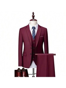 Nuovo Design Abito <span class=keywords><strong>da</strong></span> Cerimonia Maschile Elegante Slim Fit Tre Pezzi Abito <span class=keywords><strong>da</strong></span> Sposo Elegante Completo <span class=keywords><strong>da</strong></span> <span class=keywords><strong>Uomo</strong></span> con Risvolto Vendita all'Ingrosso - Product Image 4