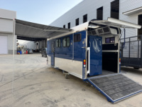 Remorque pour chevaux, caravane pour chevaux avec lit, table à manger, salle de bain et espace de vie, camping avec les chevaux