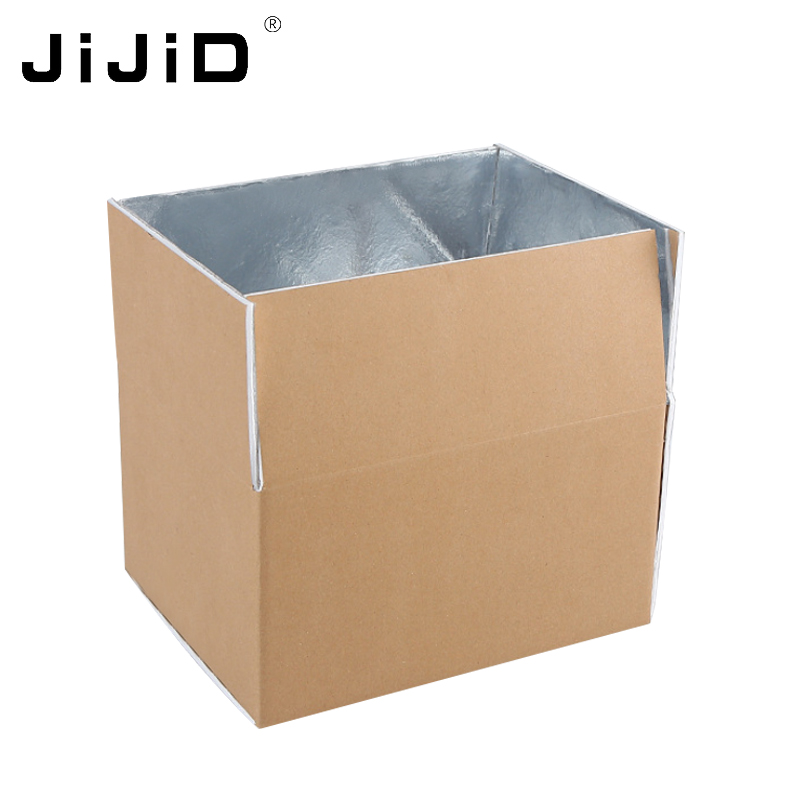 JIJID Eco Friendly Food Cold Chain Transport Carton 8# 250*200*180 Insulated Thermal Box Thermal Box Aluminum Paper Box