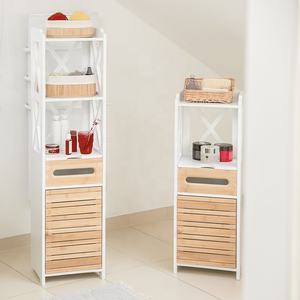 Étroit blanc salle <span class=keywords><strong>de</strong></span> bain côté armoire <span class=keywords><strong>de</strong></span> rangement <span class=keywords><strong>serviette</strong></span> étagère <span class=keywords><strong>porte</strong></span>-papier hygiénique insérer avec <span class=keywords><strong>porte</strong></span> et étagères - Product Image 1