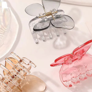 Tiktok, superventas, pinzas para el pelo de mariposa de plástico, 5cm, transparente, colorido, elegante, mariposa, accesorios para el cabello para niñas - Product Image 3