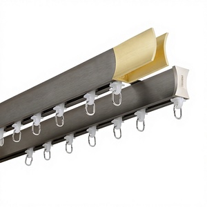 Tenda in Lega di Alluminio Sigillata ad Alta Altezza, Spessa, Spazzolata, a Doppia <span class=keywords><strong>Binario</strong></span>, Multicolore, a Serpentina, Liscia, Silenziosa, Dritta - Product Image 1