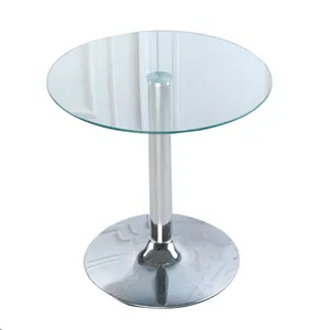 Bazhou mesa de cristal transparente, tabelas de café vidro redondo 4 cadeiras mesa de jantar quente