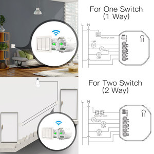 Interruptor de Luz Inteligente WiFi de 3 Canales, Módulo de 1/2 Vía, Control Remoto Inalámbrico por Aplicación Smart Life/Tuya, Compatible con Alexa y Google Home - Product Image 2