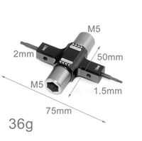 Kunci Pas Ratchet Satu Arah M5 8mm Soket 1.5/2.0mm Alat Hex untuk Mur Motor Drone FPV 5" Pelepasan Cepat