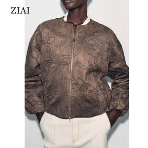 Blouson Bomber Bohème Artisanal avec Broderie Florale Artistique, Coupe Ample, Manteau Aviateur Vintage, <span class=keywords><strong>Trench</strong></span>-Coat Tendance Automne pour Femme - Product Image 4