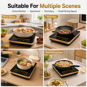 Cocina Eléctrica <span class=keywords><strong>de</strong></span> Inducción Doméstica <span class=keywords><strong>de</strong></span> 2000-2999W, Un Solo Quemador, Diseño Alu.coil, Bloqueo Infantil, Sensor <span class=keywords><strong>de</strong></span> Sobrecalentamiento, <span class=keywords><strong>Freidora</strong></span> Portátil Sin Aceite - Product Image 6