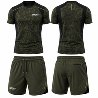 Vêtements d'entraînement de sport personnalisés OEM, 100% polyester, respirants, anti-transpiration, t-shirt et short de sport