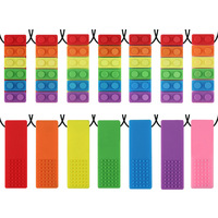 Anneau de dentition pour bébé en silicone de qualité alimentaire, jouet à mâcher sensoriel, collier de dentition en silicone en forme de brique pour tout-petit