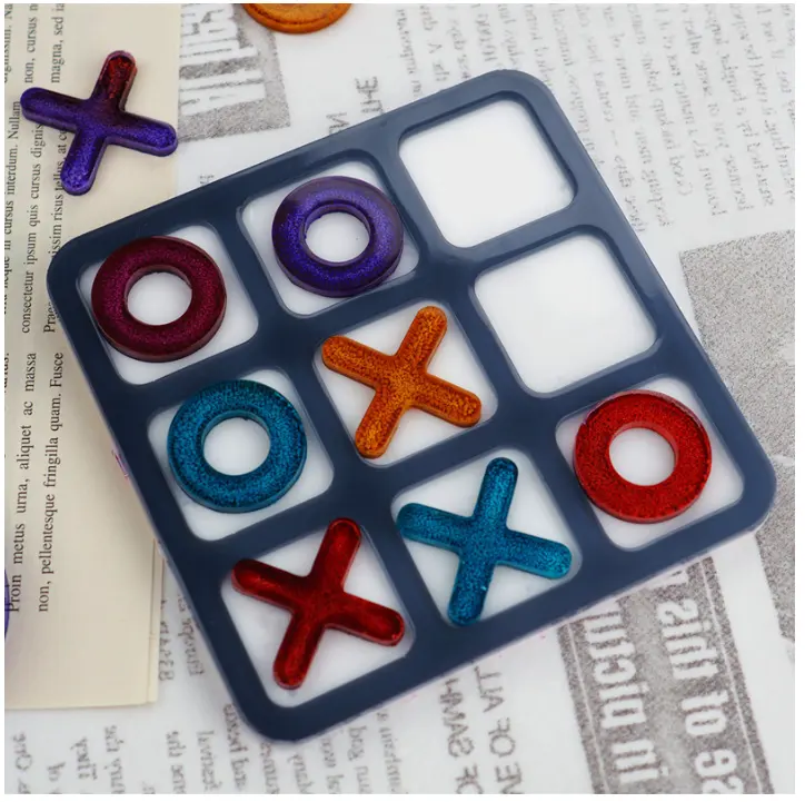 10139 Resina Epossidica FAI DA TE Gioco Silicone Tic Tac Toe Muffa