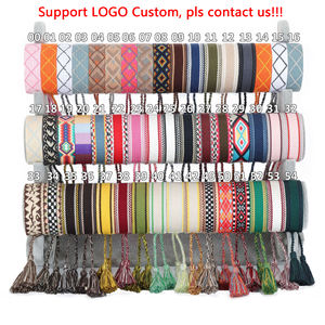 Vente en gros de bijoux chrétiens de style bohème pour bracelet Bracelets d'amitié faits à la main en coton réglable avec corde tissée - Product Image 3