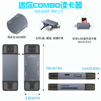 Lector de Tarjetas USB 3.0 para Teléfono Móvil OTG Seis en Uno - Divisor de Cámara Universal Tipo C Multifuncional TF