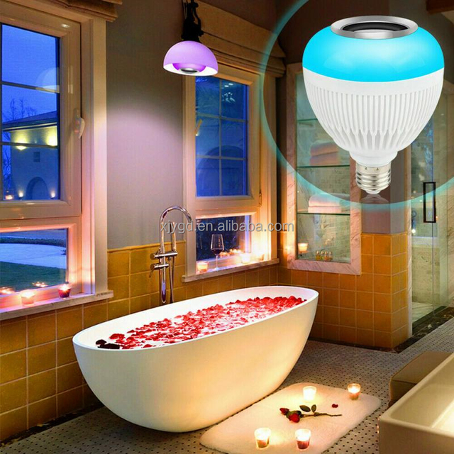 Wireless E27 Smart LED Bulb 12W RGB Color Changing Dimmable Lamp with Music Sync and 24 Keys Remote Control for Home Lighting