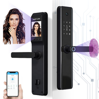 Cerradura Inteligente para Puerta de Apartamento, con Huella Dactilar, WiFi, Tuya, Nube, Intercomunicador Digital, de Aleación de Aluminio, para Puertas de Madera/Aluminio, Muy Popular
