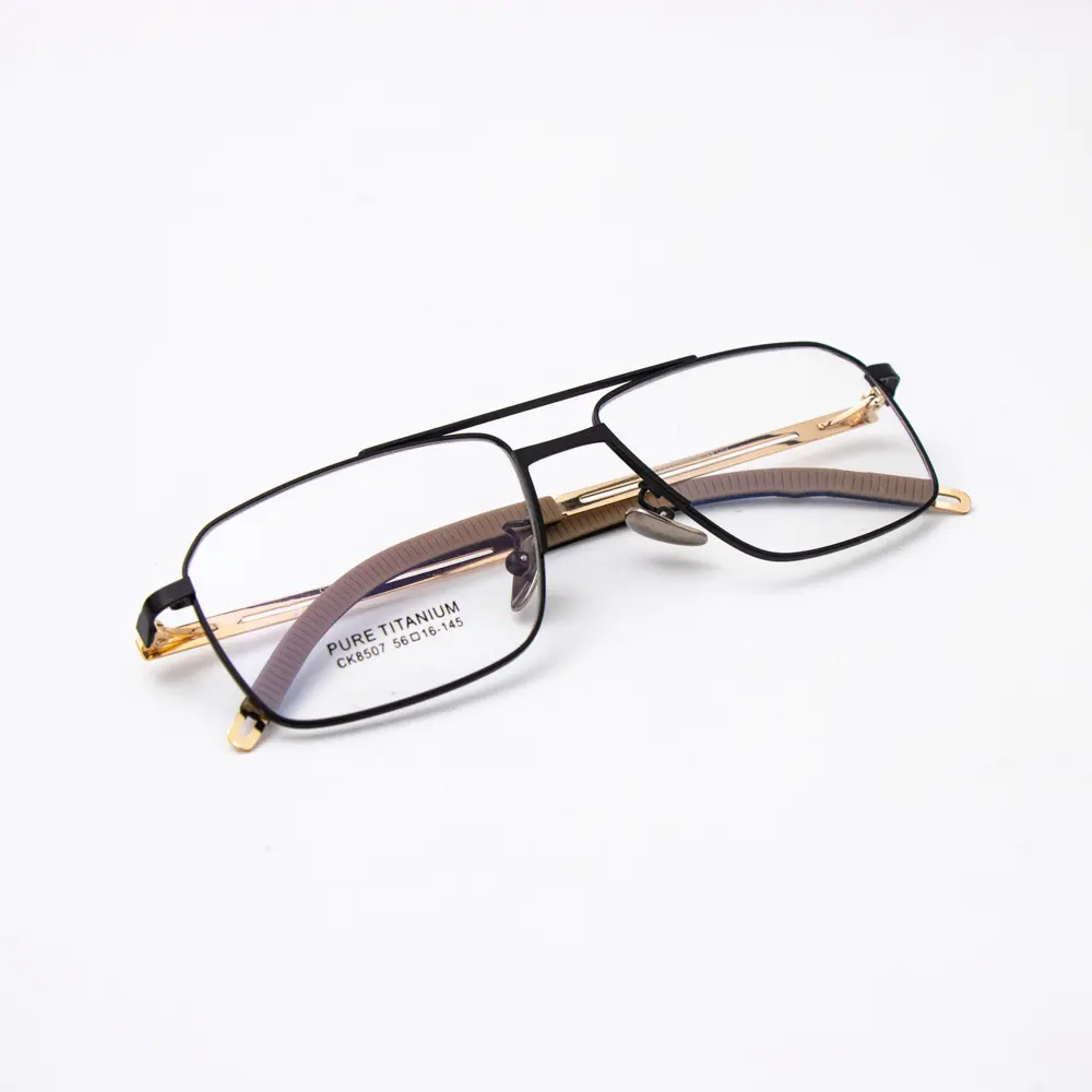 高品質ユニセックスハーフフレームハーフリム眼鏡フレーム100% 純チタン光学フレーム