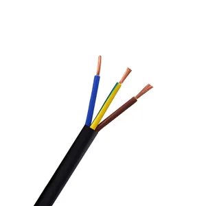 26 24 22 20AWG 2 3 4 5 6 10 8 12 14 16 núcleo conductor de alambre de cobre con revestimiento de PVC cable RVV cable negro con revestimiento suave
