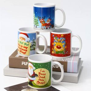 Vente en gros de tasses à thé et à café en céramique personnalisées avec logo, 11 oz, blanches, vierges, en acier inoxydable, pour la sublimation, pour cadeaux de Noël - Product Image 1