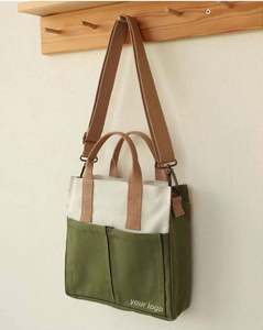 New Canvas Shoulder Crossbody Small <b>Mini</b> Canvas Tote Bag with Custom Logo - Product Image 1