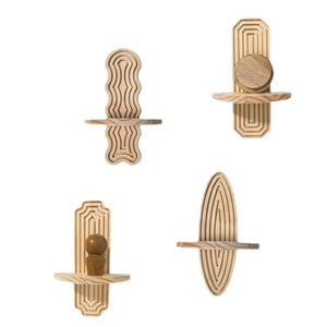 Wooden <b>Wall</b> Mounted Shelf Irregular Shape Natural Wood Color Home Decor <b>Display</b> Rack For Plant And Candle - Product Image 4