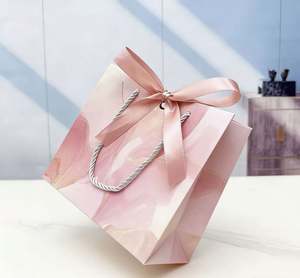 Fashion Eco Friendly Custom Print Logo Pink Clothes Packaging Paper Gift <b>Bag</b> <b>for</b> Small Business - Product Image 6