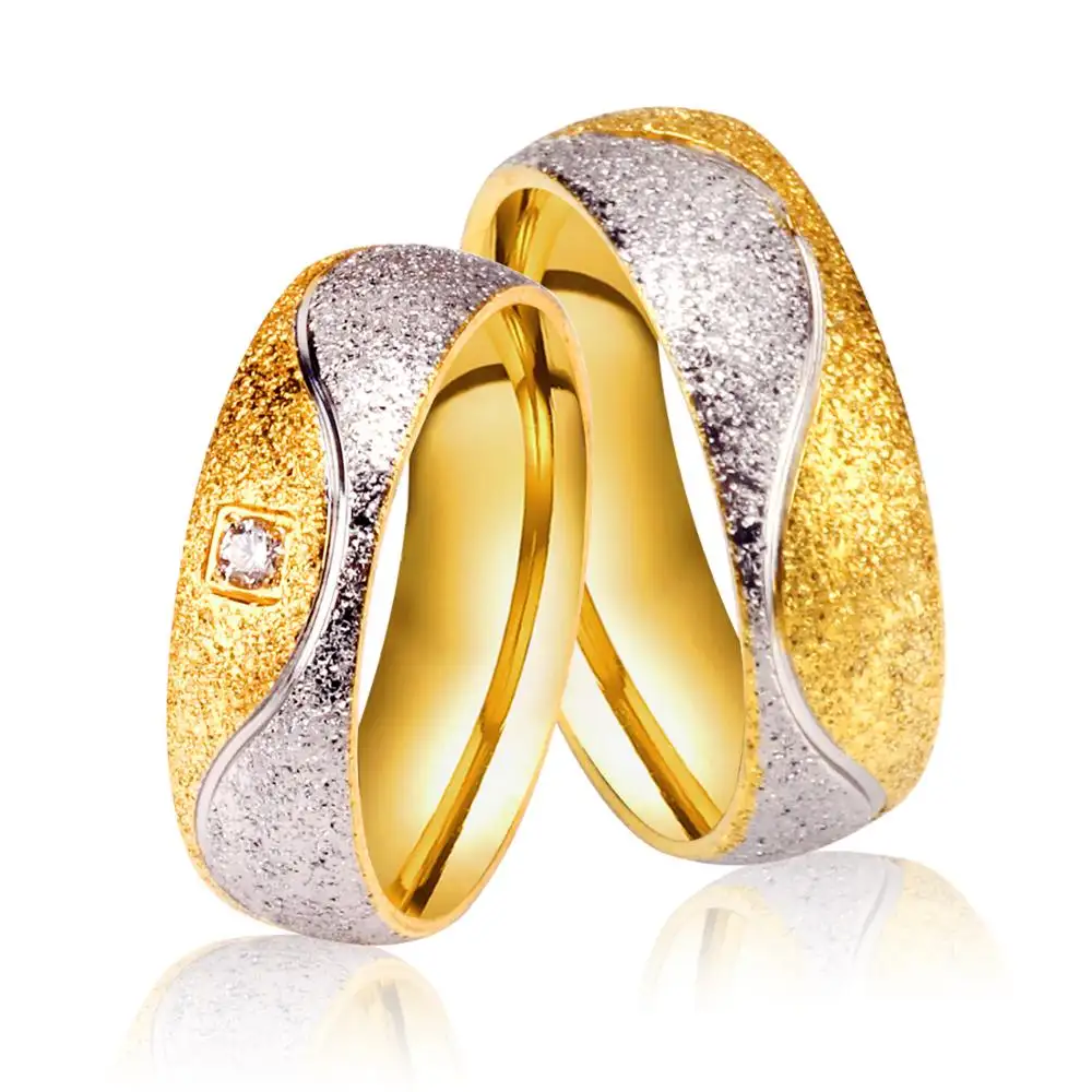 2021 fabrika fiyat çift yüzük elmas ile güzel 18k altın yüzük tasarımları altın alyanslar