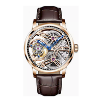 Montres automatiques squelette pour hommes d'affaires avec tourbillon, boîtier en acier inoxydable, conception d'usine et personnalisation par lots, pour marque privée