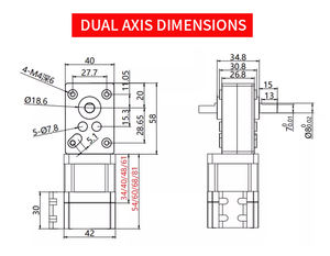 Motor paso a paso de circuito cerrado 5840 con imán permanente, reductor de engranajes de tornillo sin fin, doble eje NEMA 17 0.3Nm con cable de extensión - Product Image 4