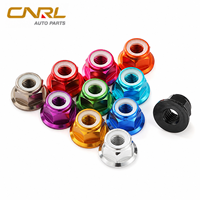 Écrou de blocage hexagonal en aluminium DIN 6926 M3 M4 M5 M6 M8 avec insert en nylon, écrou autobloquant pour montage de carénage de moto de course