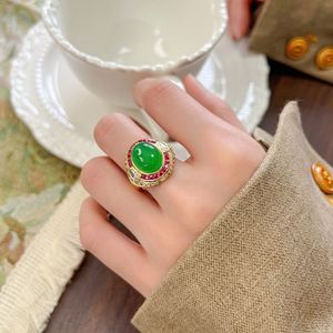 Fashion Jewelry Eco-friendly Copper 10*12MM Red Cubic Zirconia Best Quality Gold Plated Vintage Finger <b>Rings</b> for Premium Gift - Product Image 6