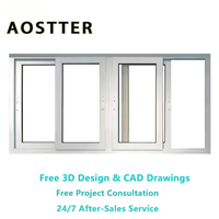 Ventana Corredera de PVC AOSTTER con Doble Acristalamiento de Baja Emisividad, Ventana Corredera de Vinilo Resistente a Huracanes