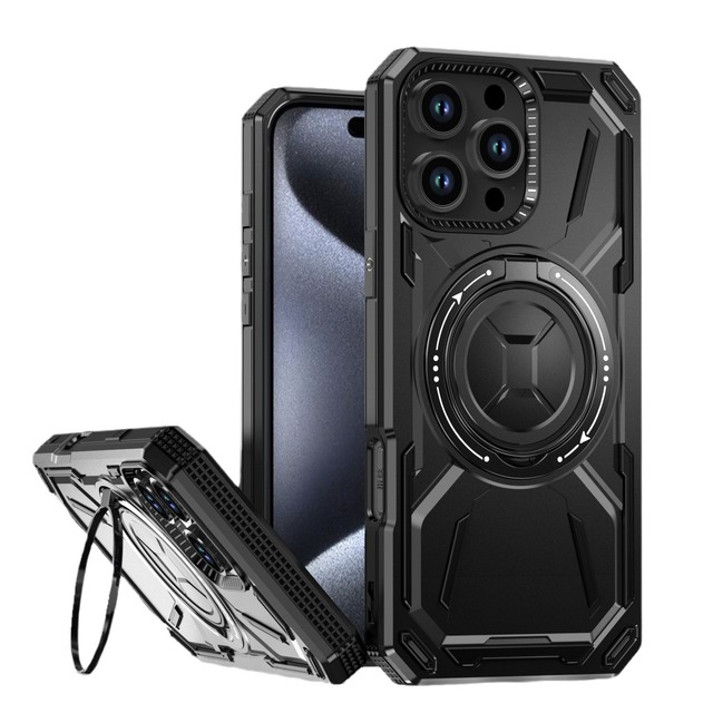 Shockproof Rugged Armor Case for iPhone 16 15 PRO MAX 11 Finger Ring Hard Holder Protective Phone Cover Case