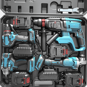 <span class=keywords><strong>Kit</strong></span> Combo di Utensili Elettrici Cordless di Alta Qualità, Doppia Batteria al Litio 20V, Motore Brushless, Set con Cassetta degli Attrezzi in Acciaio OEM - Product Image 6