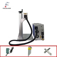 Focuslaser 60W Nouvelle machine de gravure et de marquage au laser à fibre refroidie par air pour le métal avec prise en charge DXF/PLT