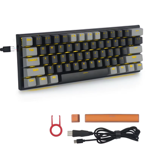 Outemu 61-Keys USB Giao Diện 2-Màu Sắc Xách Tay 60% LED Backlit Chơi Game Bàn Phím Hot Swappable Cơ Khí Hoạt Động Cho PC - Product Image 3
