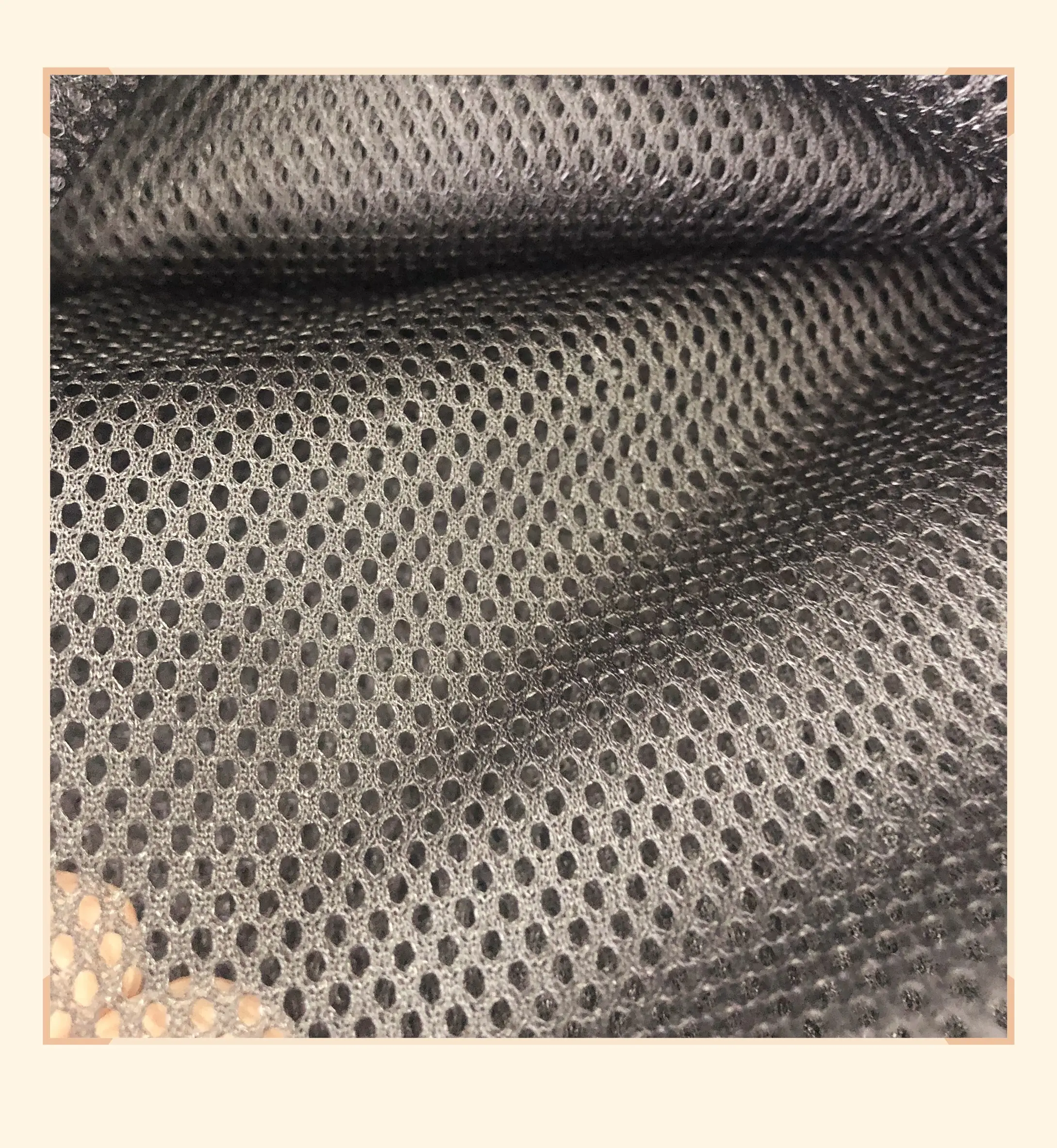 100% Polyester Warp Dệt Kim Lưới Vải Cho Thể Thao Lót/Túi/Mũ/Giày Dép