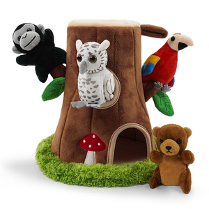 Marioneta <span class=keywords><strong>de</strong></span> Peluche Ecológica <span class=keywords><strong>de</strong></span> <span class=keywords><strong>Animales</strong></span> <span class=keywords><strong>de</strong></span> <span class=keywords><strong>la</strong></span> <span class=keywords><strong>Selva</strong></span> Creativos: Oso en Tronco <span class=keywords><strong>de</strong></span> Árbol con Relleno <span class=keywords><strong>de</strong></span> Algodón PP y Poliéster - Product Image 1